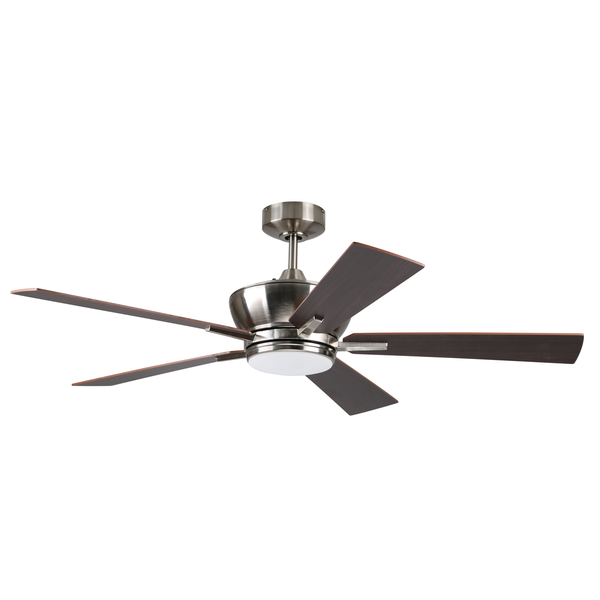 Litex Industries 52” Brushed Nickel Ceiling Fan Includes Blades, LED Light Kit & Remote WE52BNK5LR